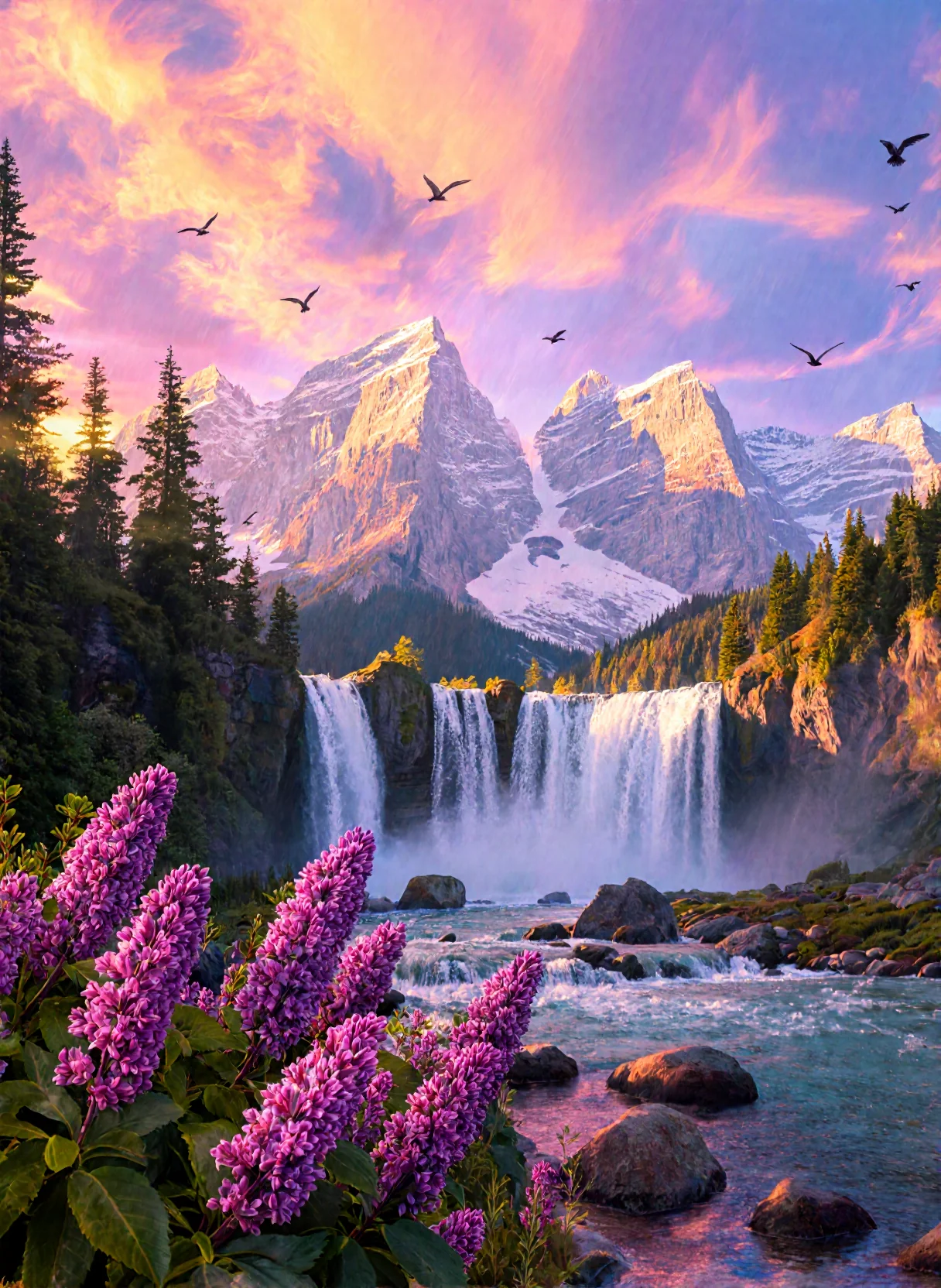 Escape & Imagination — it beckons you to leave reality behind and wander into a world where magic lives in every petal and waterfall. picture 1 of 1