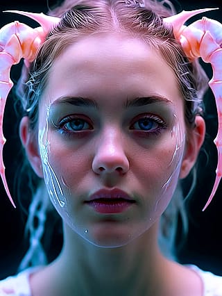 Blue silence in the midst of pink dreams'