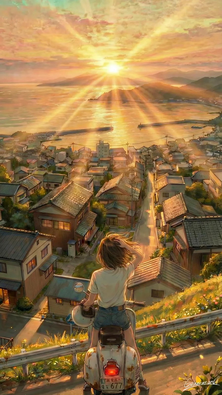 A Harbor Town Bathed in the Morning Sun / Phone Wallpaper Archives picture 1 of 1