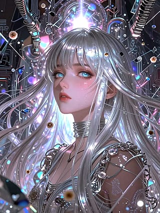 Neon night, twin silver tails'