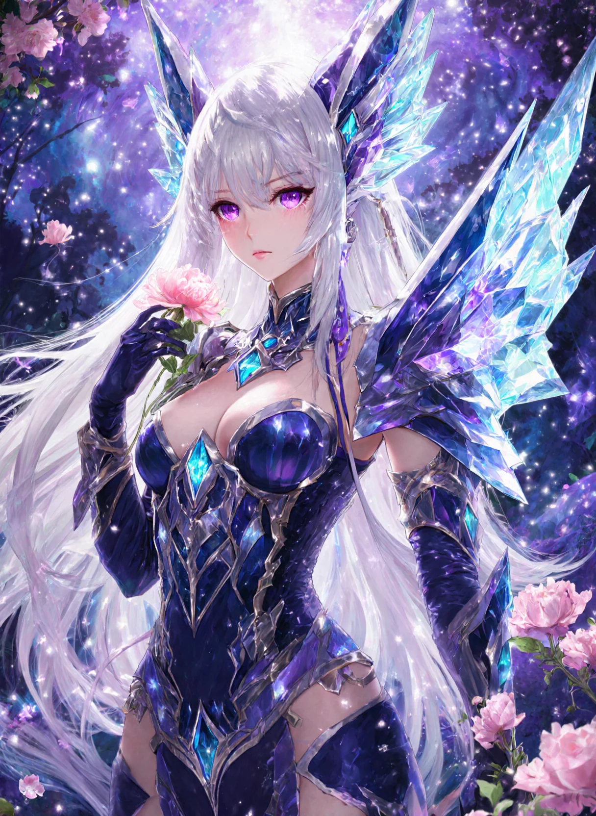 🌸⚡ A warrior of stars and petals — beautiful, formidable, and hauntingly serene. picture 1 of 1