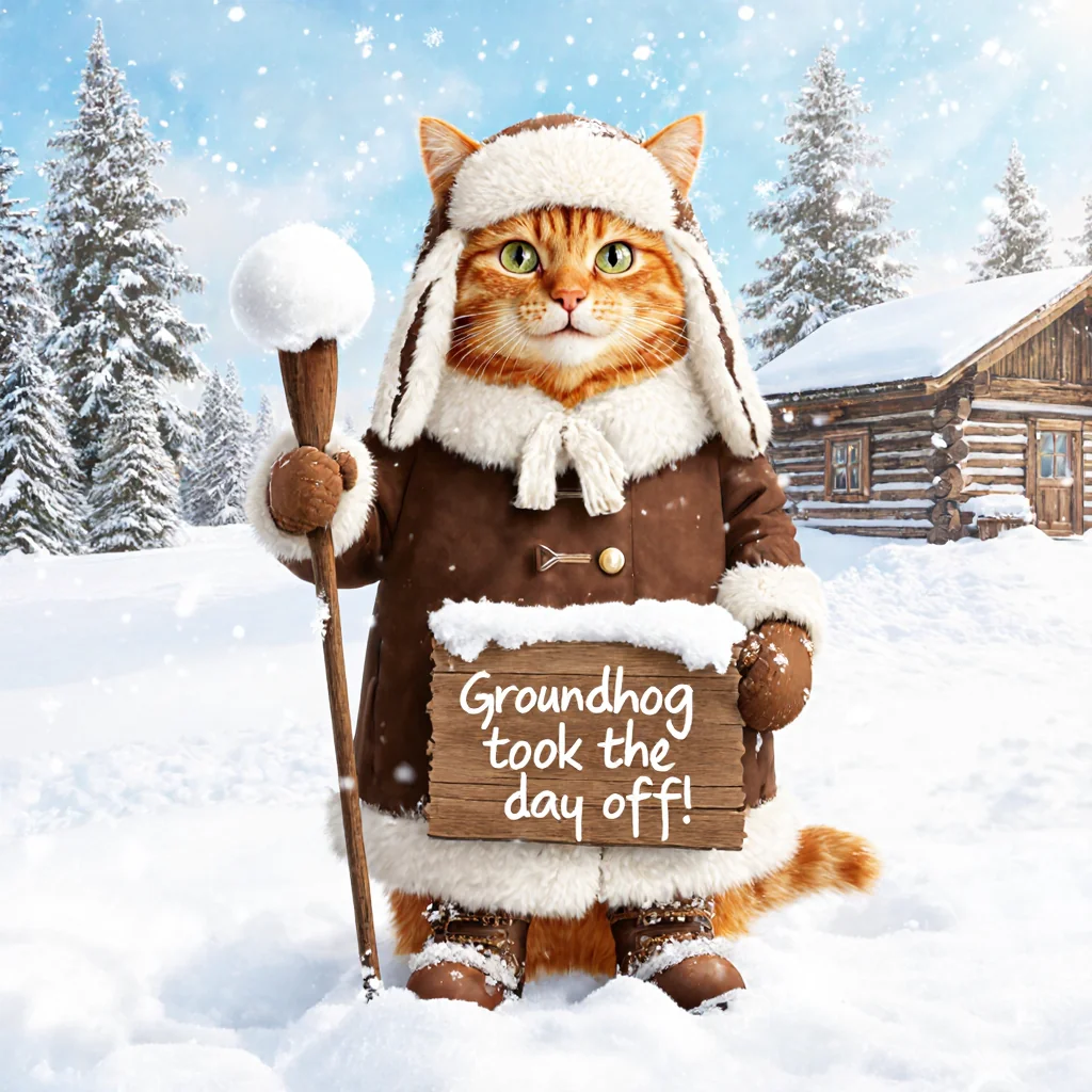 🐾❄️ Purr-fectly timed humor for February 2nd! picture 1 of 1