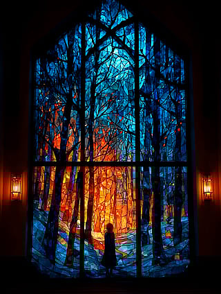 Winterfire Cathedral Window'