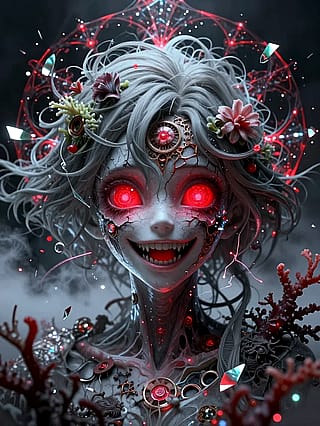 Crimson eyes in the dark cosmos'