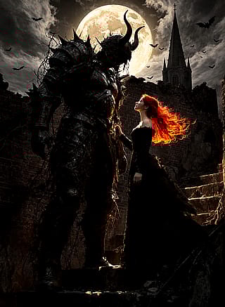 “In the ruins where time forgets, two souls meet — one forged in iron, one born of fire.” 🔥⚔️'