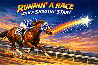 Secretariat, legendary triple crown winner and one of the most impressive race horses in history. Toon comes from Stephen Foster’s “Camptown races”.'