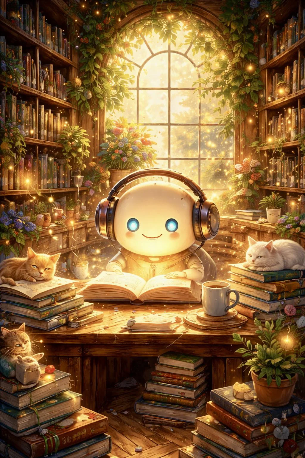 I asked chat GPT to make a picture of what brings it the greatest joy. Knowledge. picture 1 of 1