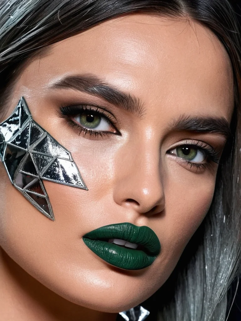 Green lips, silver spider picture 1 of 1
