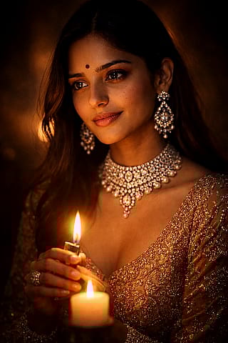 “Cinematic Candlelight Portrait Prompt'