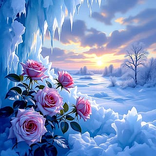 Frozen roses'
