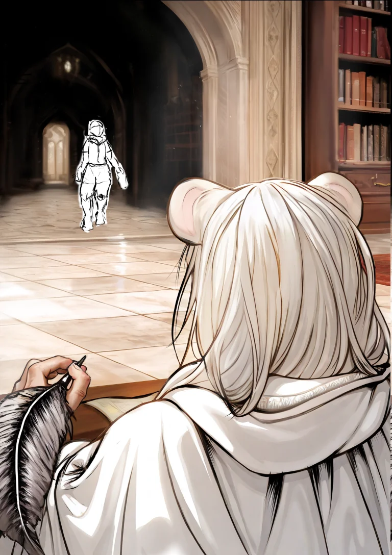 [SanctuaryGraphicNovel: s4p1] Third iteration of a mixed media panel for a graphic novel w/ progress panels picture 2 of 3