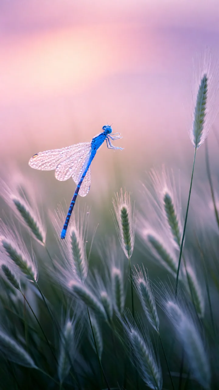 “A whisper of wings in the pink haze — nature’s jewel suspended between earth and sky.” 🌅🪰 picture 1 of 1