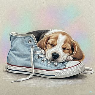 Puppy With Shoe'