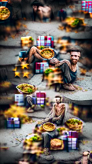 "Portrait of a starving man" 2022'