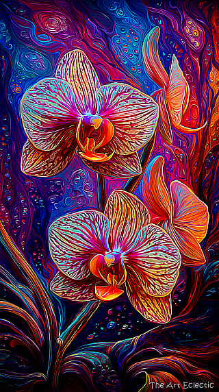 Orchids in the Glowing Night'