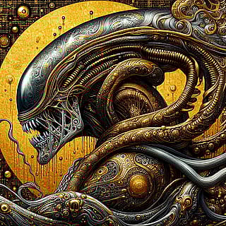 Gustav Klimt & Alien'