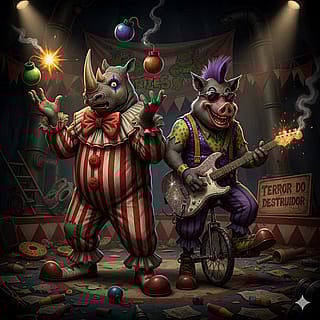 Bephop and Rockstedy clown custom'