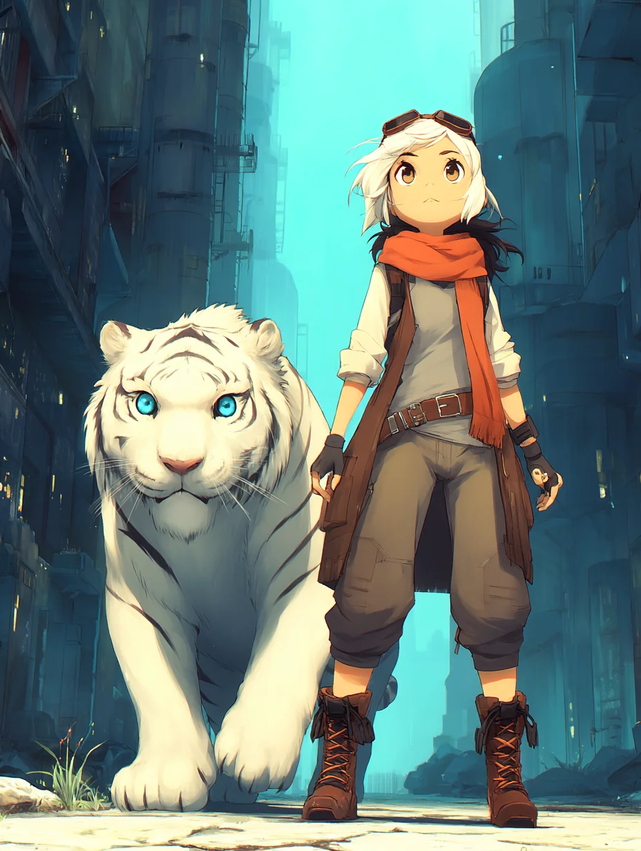 Girl and the White Tiger picture 1 of 1