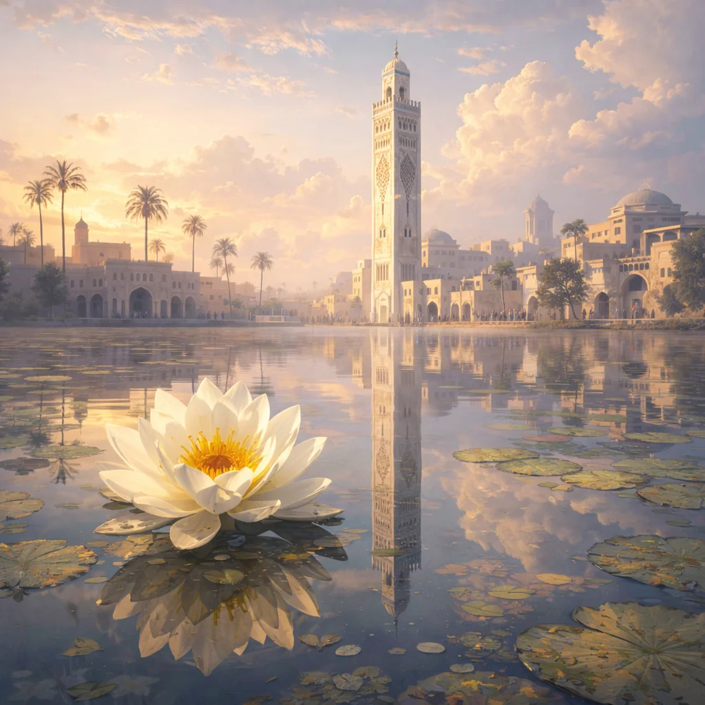 Pond and Houses of Medival Persia picture 1 of 1