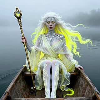 Silent waters, golden staff, moonlit pause'