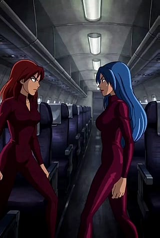 Girls on a plane,Ai fight video training beginner level'