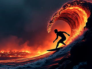 A big wave of lava 🌊🔥'