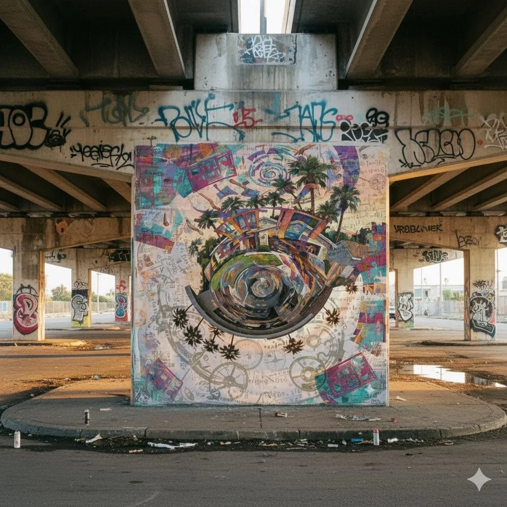 I used Gemini to 'collapse' a 1980s house prompt into a 1950s surrealist painting. picture 9 of 10