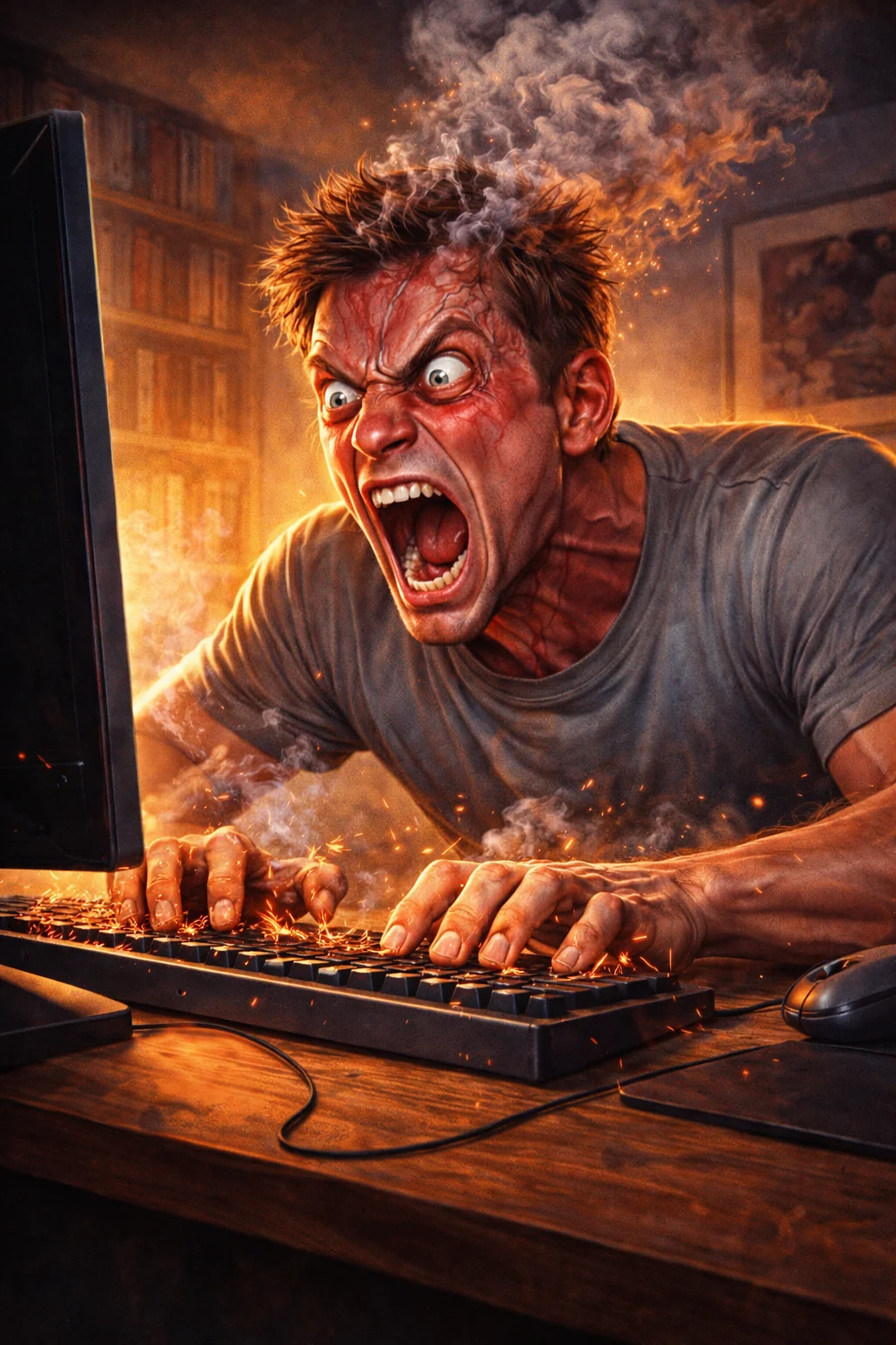 Man arguing on the Internet. picture 1 of 1