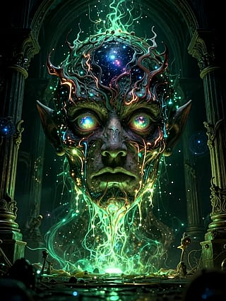 Pale green portal to midnight'