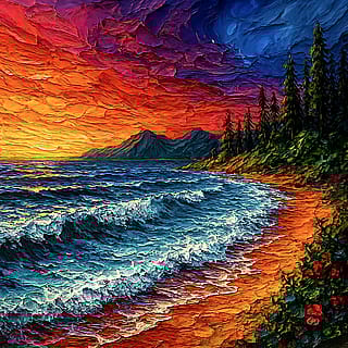 Knife painting made by AI'