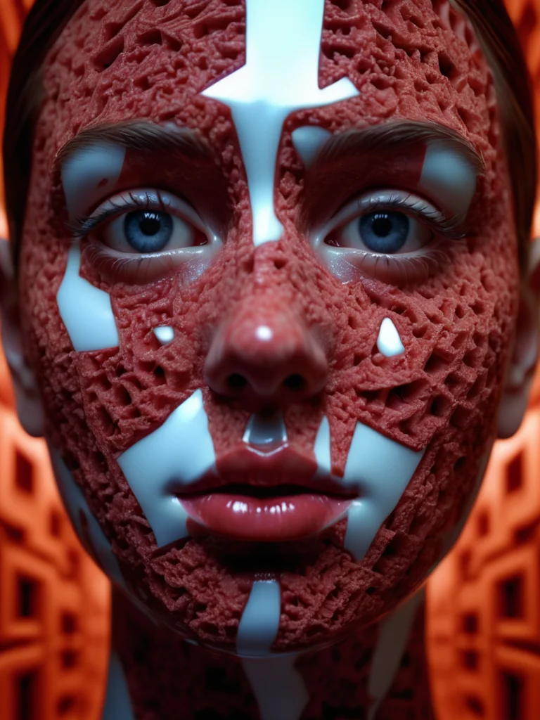 Red veil over blue eyes picture 1 of 1