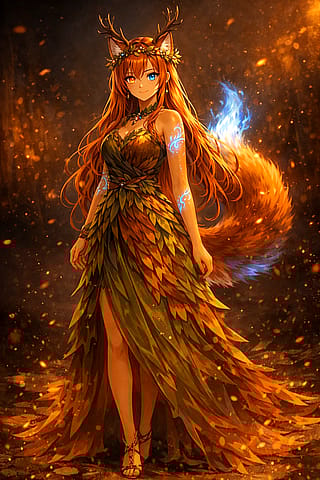 Embera: The Foxfire Queen (Human-Hybrid Form)'