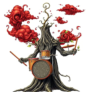 A tree that is also a drummer'