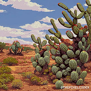 Caatinga brazil biome pixel art'