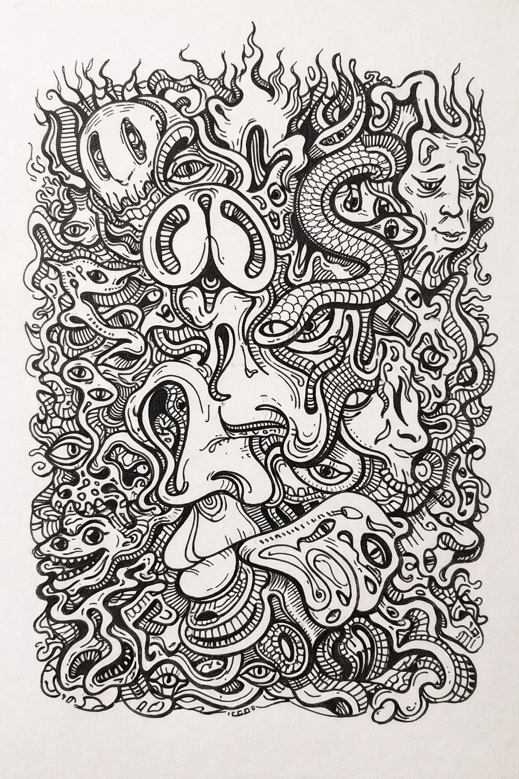 I showed AI my art and asked it to draw a picture for me in way that imitates me. picture 1 of 2