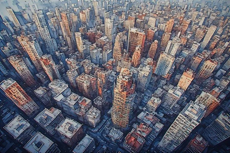 City looked down upon from above: picture 1 of 1