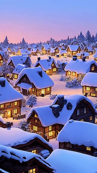 Cozy winter village ❄️'