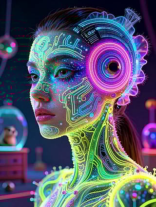 Facial circuitry, a quiet glow'