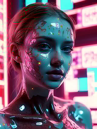 Pixelated prism, eyes of neon'