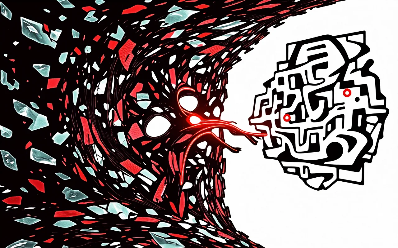 Chaos vs Order: Abstract Graphic Red and Black. Comfyui/zimage picture 1 of 1