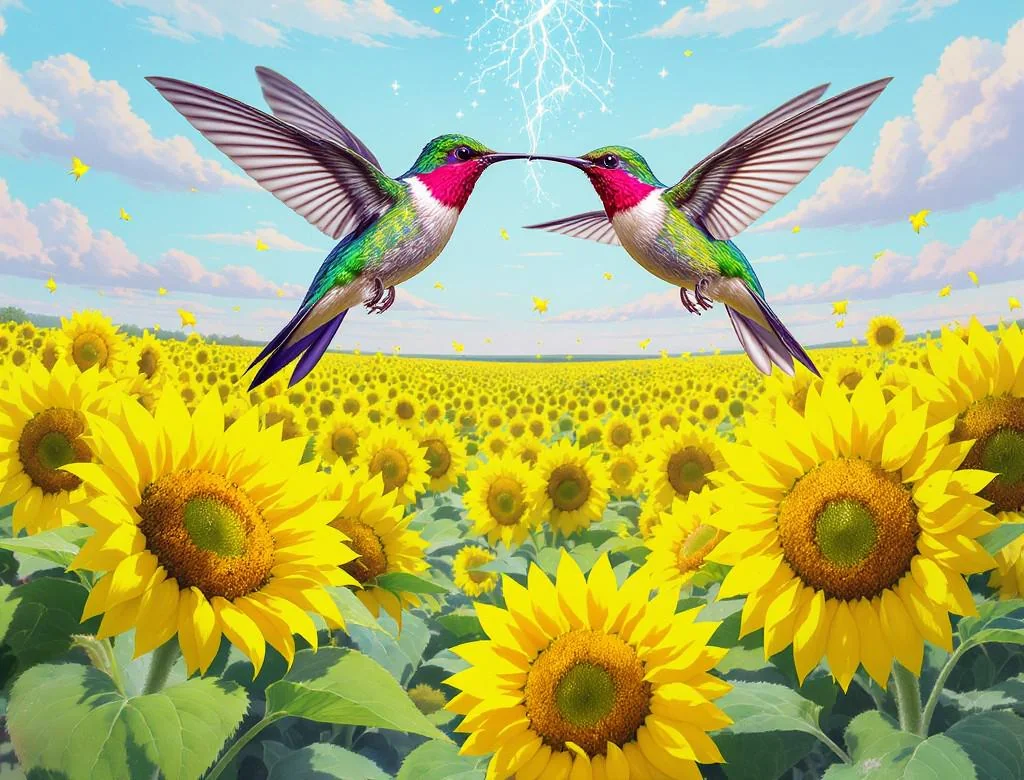 Hummingbirds and Sunflowers picture 1 of 1