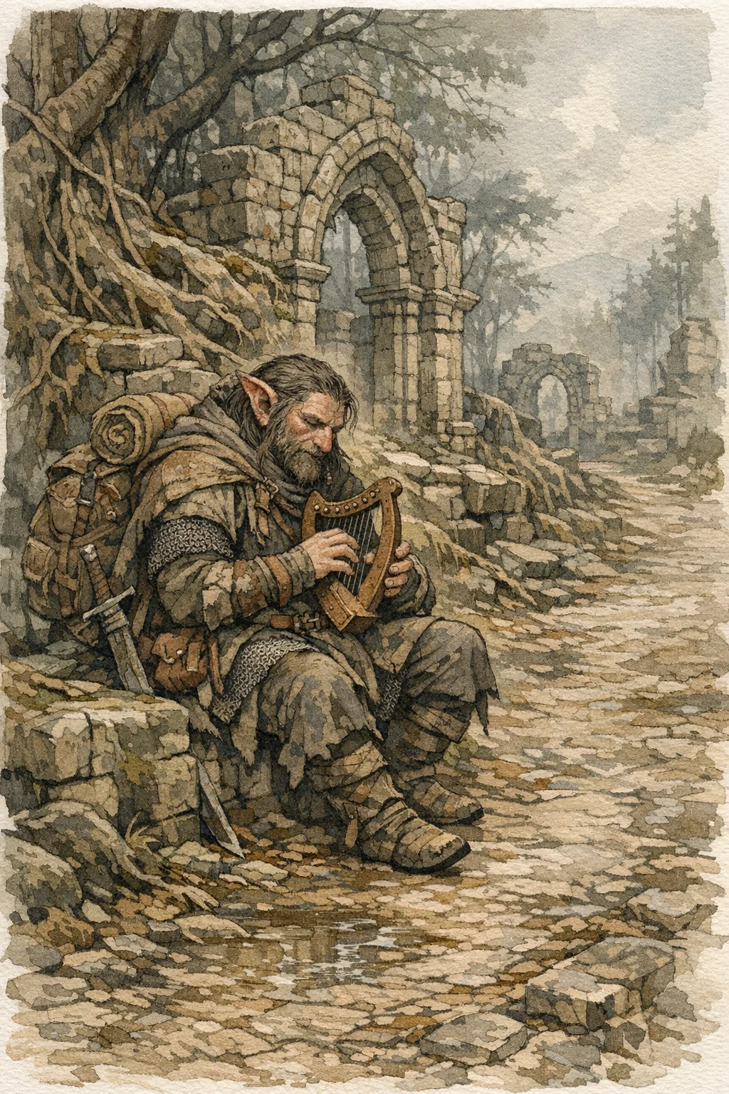 Firbolg in the style of John Howe, with visual grammar instructions picture 1 of 1