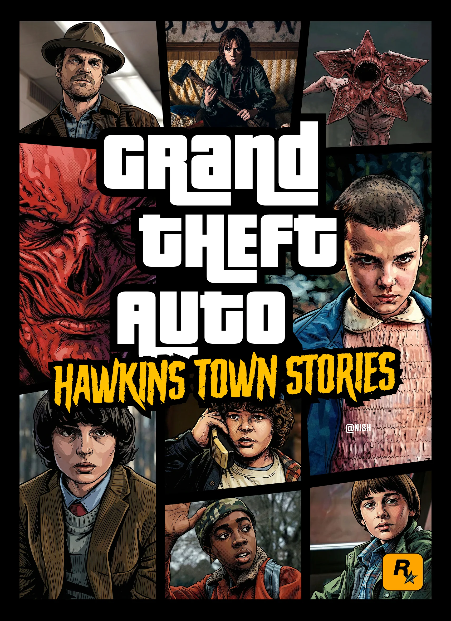 I made a Gta-styled poster of Stranger Things with Gemini picture 1 of 1