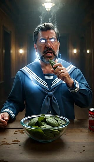 Popeye getting fueled up'