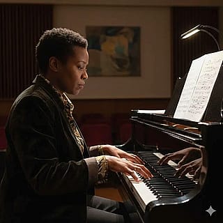 Playing 12 tone atonal music on a grand piano'