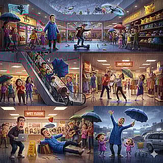 Slips, Trips, and Shopping Bags: A Noel Mall Comedy'