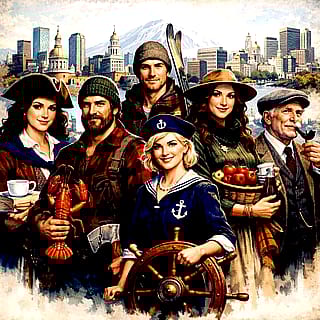 The States of New England. if they were Human'