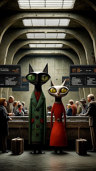 The Koshkas at the Airport'