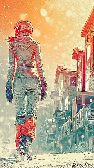 Snowy Road in Sunset Hues / Phone Wallpaper Archives'