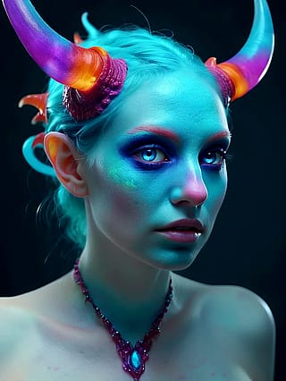 Antlered muse of blue and gold'